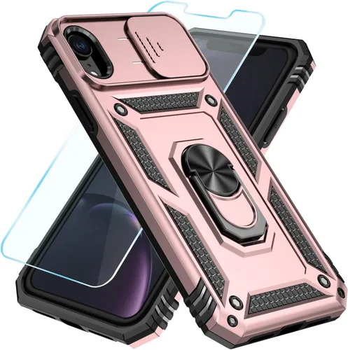 Miniatura 22 de SunStory Funda compatible con iPhone 11 Pro Max con protector de pantalla HD, cubierta de cámara deslizante y soporte de anillo giratorio