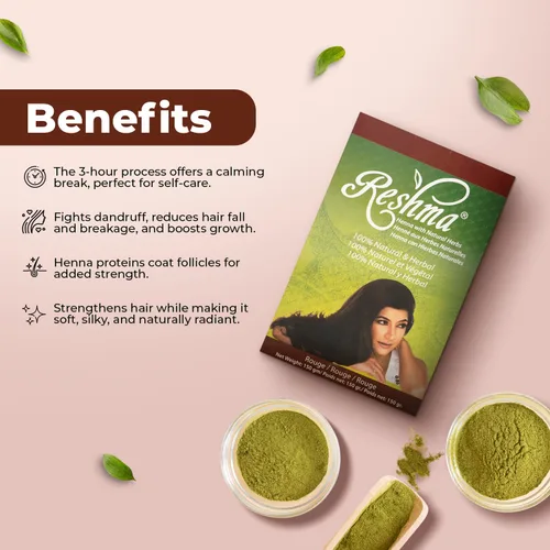 Miniatura 5 de Reshma Beauty Ayurvedic Henna Hair Color Blend – Henna, Indigo & Herbal Extracts – Natural Red/Rouge Hair Color for Gray Blending – Heena Mehendi