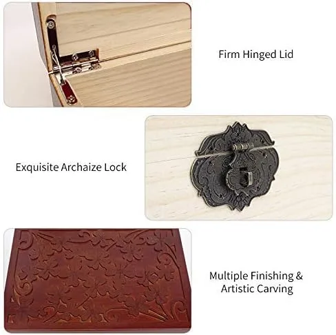 Miniatura 4 de Mocohana - Caja de madera para tesoro, caja para guardar joyas, tarjetas de colección, regalos y decoración del hogar