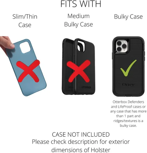 Miniatura 2 de Turtleback Funda hecha para Note 20 Ultra compatible con OB Defender o fundas voluminosas, clip de cinturón de metal ejecutivo, bolsa de cuero