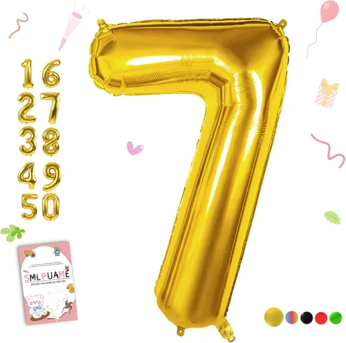 Miniatura 110 de Globos de números de 40 pulgadas del 0 al 9 dorados grandes del número 0, globos digitales para suministros de decoración de celebración de fiesta