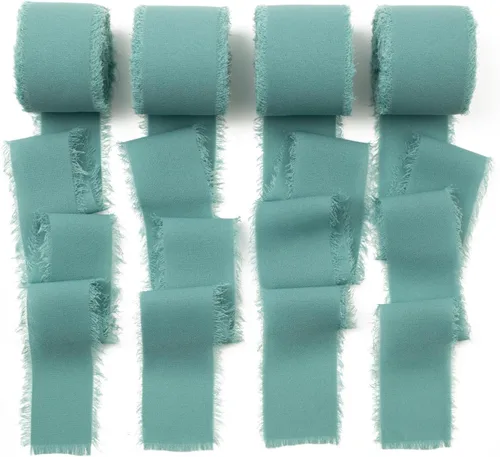 Miniatura 23 de Cinta de gasa verde aguamarina de 1.5 pulgadas x 40 yardas, color azul turquesa, perfecta para envolver regalos, invitaciones de boda y manualidades