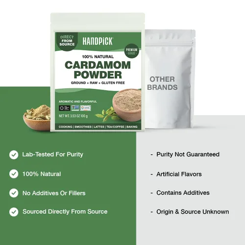 Miniatura 6 de Polvo de cardamomo (100g/3.53oz), sin gluten, Elaichi molido crudo para cocinar, batidos, lattes, té Masala, empaquetado en bolsa resellable