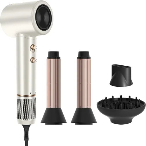 Miniatura 11 de PARWIN PRO BEAUTY Secador de pelo Air-Sonic con difusor, pantalla LED HD y secador iónico de alta velocidad de 110.000 RPM, rizadores de envoltura