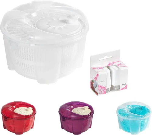 Mabel Home Molinillo de ensalada, lanzador de ensalada y batidora, 5,5 cuartos de galón, cortador de verduras - EXTRA Sal & Pepper Shaker inc. Blanco