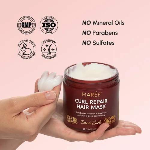 Miniatura 8 de MAREE Mascarilla capilar de acondicionamiento profundo para el tratamiento del cabello dañado – Cuidado del cabello con queratina para hidratar