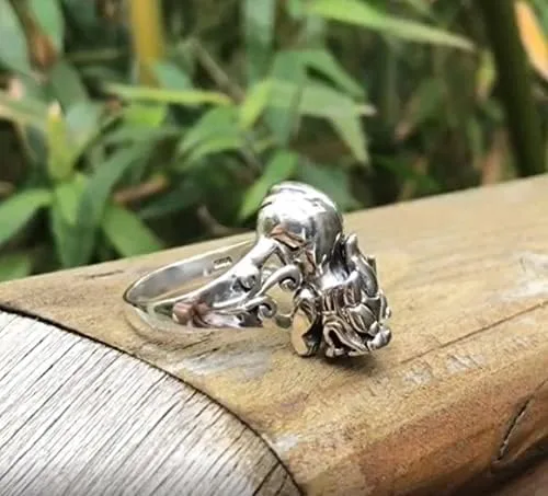 Miniatura 6 de Anillo de plata de ley 925 con símbolo de la suerte, dragón chino Pixiu