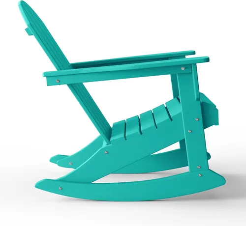 Miniatura 84 de WestinTrends Silla mecedora Malibu de poliéster para exterior/patio Adirondack, Negra