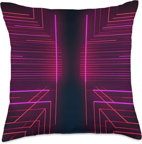 Miniatura 4 de PP Accessories Retrowave Art 80s Vaporwave Synthwave Throw Pillow, 16x16, Multicolor