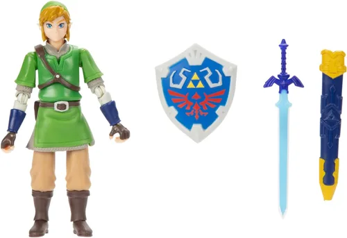 Miniatura 4 de Figura de acción de 4 pulgadas de Link de Nintendo Legend of Zelda: Skyward Sword con espada y escudo