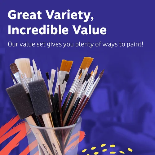 Miniatura 6 de Artlicious Pinceles de pintura, juego de pintura acrílica y pinceles de pintura para detalles para niños, uso con manualidades, acuarela, óleo