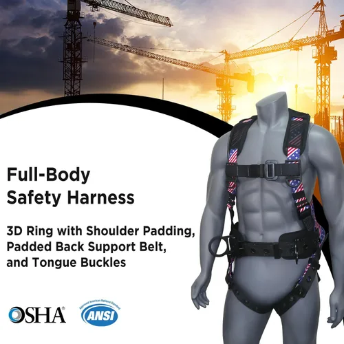 Miniatura 2 de Kit de arnés de protección contra caídas cómodo AFP Demon – Arnés de seguridad de cuerpo completo OSHA/ANSI PPE para trabajo de construcción