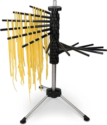 Miniatura 8 de Navaris Escurridor plegable para pasta, soporte alto y compacto para fideos de espaguetis con 16 varillas de plástico, accesorios para hacer pasta