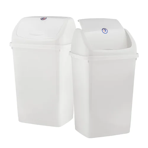 Miniatura 10 de Superio Mini tacho de basura de escritorio con tapa superior giratoria, contenedor de basura portátil de plástico para encimera, escritorio