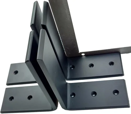 Miniatura 3 de Dmax Soportes en L resistentes de acero negro de 6 x 8 pulgadas, soportes de soporte ocultos para encimera 3/8 pulgadas de grosor, soporta 150