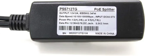 Miniatura 9 de Divisor PoE Gigabit 12V 2A Salida con IEEE 802.3af/at Cumple con el estándar 10,100,1000Mbps Divisor Adaptador de alimentación a través de Ethernet