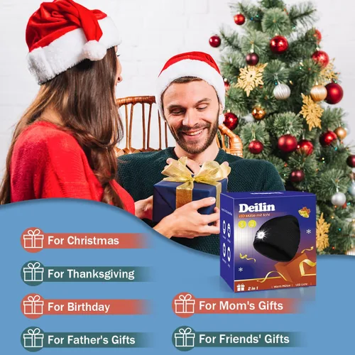 Miniatura 2 de Deilin Gorro unisex con la luz, regalos para chicos, gorro LED con linterna recargable de luz
