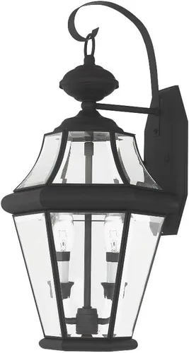 Miniatura 4 de Livex Lighting 2261-91 Georgetown - Farol de pared para exteriores, 2 luces, níquel cepillado