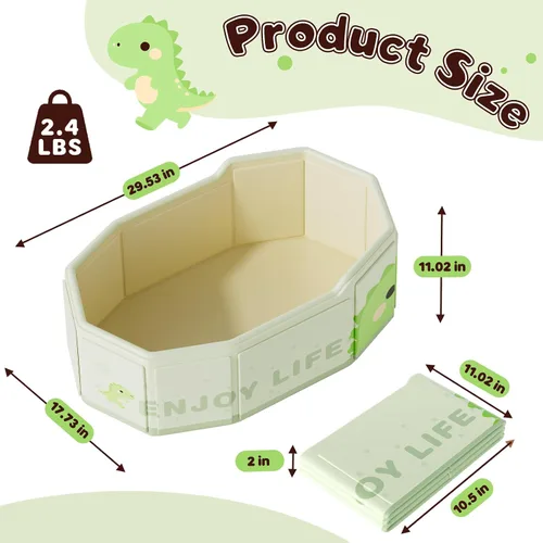 Miniatura 2 de Bañera plegable para bebé, bañera plegable para bebés de 3 a 8 años, bañera portátil de viaje para bebé con base antideslizante, bañera plegable