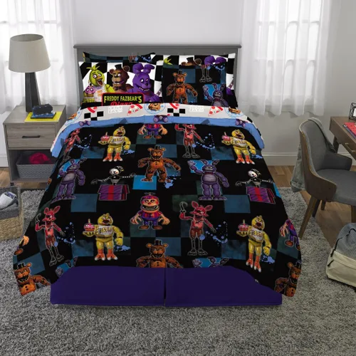 Miniatura 375 de Franco - Juego de edredón y sábanas supersuaves con funda, para niños, 7 piezas, tamaño matrimonial, Five Nights At Freddy's Cinco noches en Freddy's