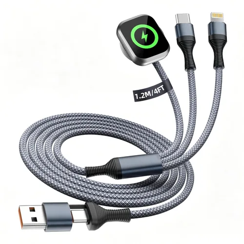 Cruise Essentials - Cable de carga múltiple 3 en 2 para iPhone Watch Charger/iPhone 17/IP, iWatch Charger, Travel Camping Essentials compatible con