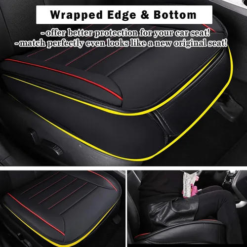 Miniatura 3 de Funda para asiento delantero de automóvil, cojín de ajuste universal, transpirable, antideslizante, para automóvil, camión, oficina, piel sintética