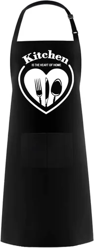 Miniatura 10 de Hyzrz Divertidos delantales ajustables para panadero con bolsillo para cocinero, parrilla, barbacoa, delantal de chef, regalos para el día del Negro