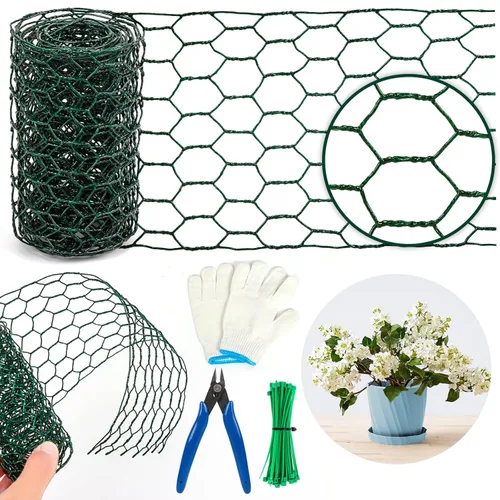Red de alambre floral, red de malla de 4 x 118 pulgadas con alicates, protege las plantas y decora el arco de flores, manualidades de bricolaje