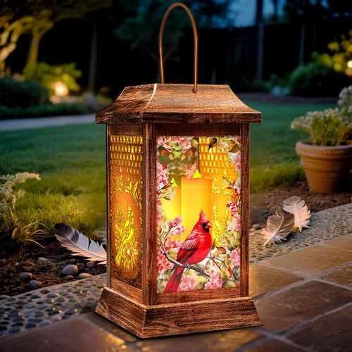 Miniatura 9 de Faroles Solares de Colibrí para Colgar al Aire Libre, Luces Solares de Metal y Vidrio para Decoración de Jardín, Regalos para Mujeres, Mamá