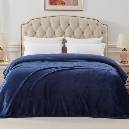 Miniatura 3 de Exclusivo Mezcla Manta de vellón para sofá, cama, súper suave y cálida, para uso en todas las estaciones, acogedora, afelpada, ligera, 90 x 104 Azul