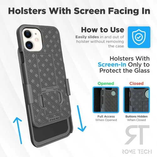 Miniatura 5 de Funda diseñada para Apple iPhone 11 con funda de clip para cinturón Combo de funda resistente y funda protectora para teléfono con textura