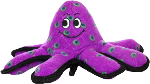 TUFFY - Juguete suave para perros del mundo -Pulpo de criatura oceánica -Squeakers - Múltiples capas. Hecho duradero, fuerte y resistente. Juego