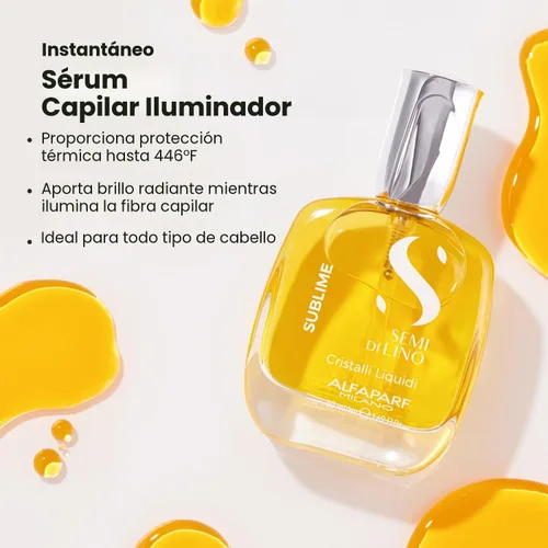 Miniatura 3 de ALFAPARF MILANO Semi di Lino Cristalli Liquidi Hair Oil with Heat Protection - Superior Smoothing and Finishing Hair Serum - Anti Frizz - Brilliant