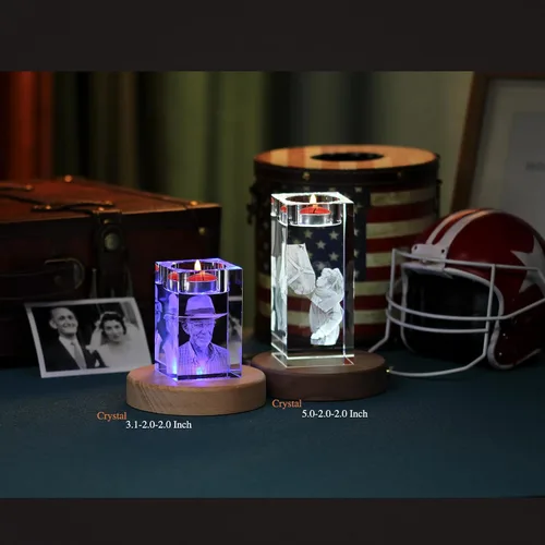Miniatura 4 de Foto de cristal 3D, regalo conmemorativo personalizado para el día del padre para papá, esposo, abuelo, aniversario personalizado, recuerdo