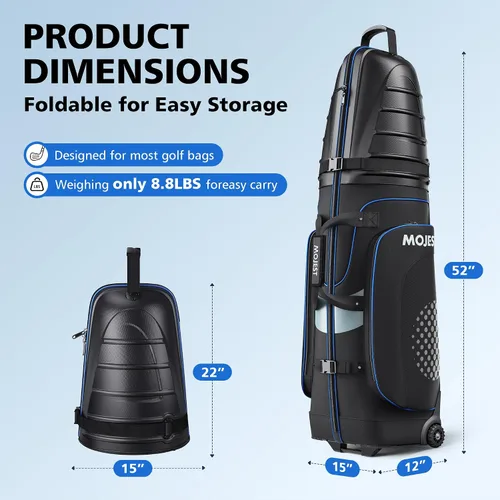Miniatura 7 de Golf Travel Bags for Airlines with Wheels, Hard Case Top and 1680D Heavy Duty Oxford Protect Golf Clubs, Lightweight and Easy to Maneuver