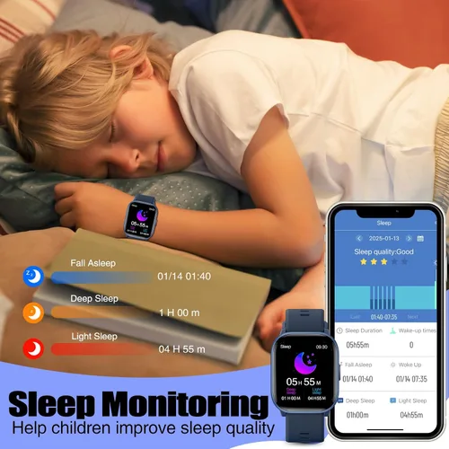 Miniatura 5 de meoonley Reloj para niñas y niños con impermeabilidad IP68, reloj para niñas con 19 modos deportivos, seguimiento del sueño, podómetro, cronómetro