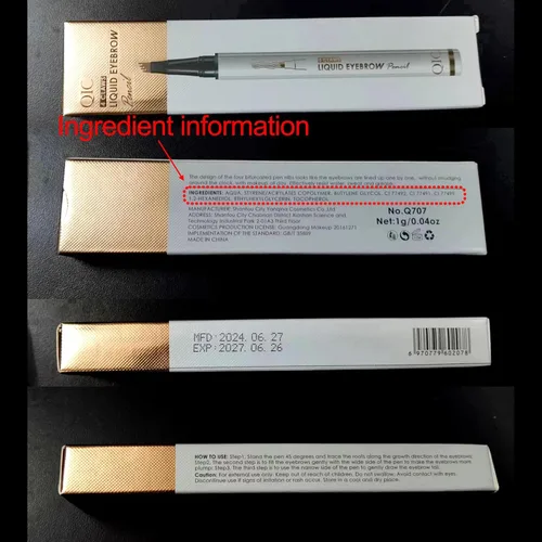 Miniatura 7 de Yulinlon Q707 Lápiz de Cejas Preciso de 4 Puntas – Lápiz de Cejas Impermeable de Larga Duración para Cejas Naturales y Definidas – Fácil de Usar