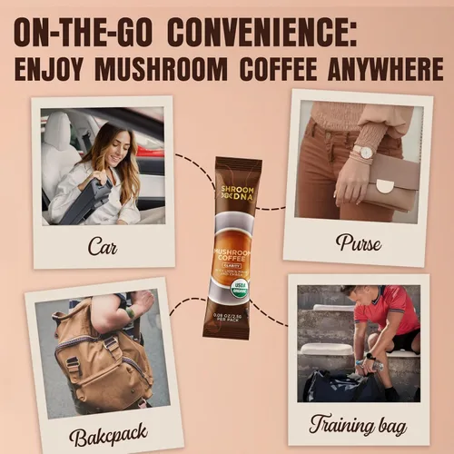 Miniatura 4 de ShroomDNA - Café orgánico de hongos con melena de león y hongos chaga, café instantáneo orgánico. Enfoque instantáneo + claridad todo el día.