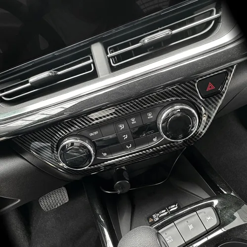 Miniatura 5 de YOUTOOCAR Cubierta de panel de botón de CA compatible con accesorios Chevrolet Trax 2024-2026 (patrón de fibra de carbono)