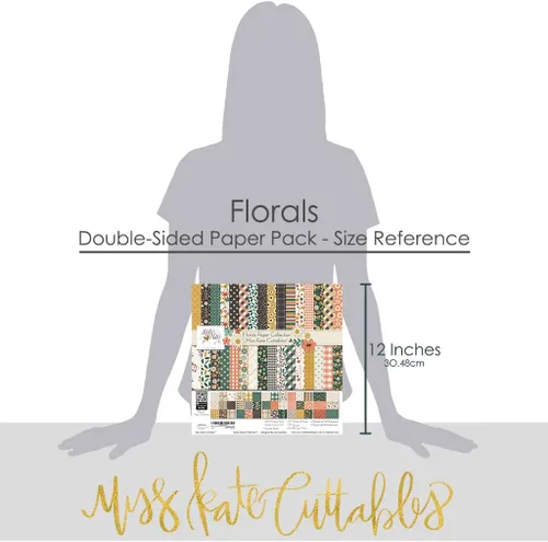 Miniatura 3 de Paquete de papel con patrón, diseño floral, 20 de doble cara de 12 x 12 pulgadas, incluye 39 patrones, tarjetas de álbumes de recortes