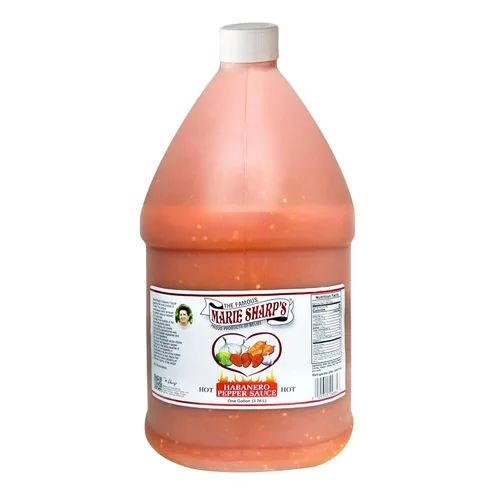 Salsa picante de pimiento habanero Marie Sharp's, 1 galón (128 onzas) – Salsa picante belizeana auténtica con pimientos habaneros rojos frescos