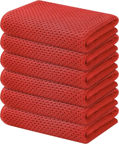 Miniatura 153 de Kitinjoy - Paños de cocina de 100 % algodón, tela de tejido gofrado, paño de limpieza ultrasuave, absorbente y de secado rápido. Gris Oscuro