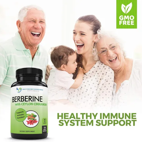 Miniatura 3 de DOCTOR RECOMMENDED SUPPLEMENTS Berberina con canela de Ceilán, 1200 mg de berberina y 100 mg de canela de Ceilán orgánica, 120 cápsulas vegetales