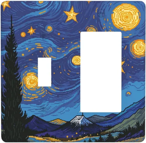 Miniatura 15 de Cubiertas decorativas para interruptor de luz de astronauta, placa de pared en blanco, placa frontal eléctrica para interruptor de baño, dormitorio