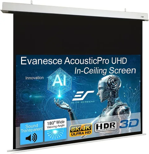 Miniatura 16 de Elite Screens Evanesce Tab-Tension B, pantalla de proyección de 110 pulgadas 16:9, 4K / 8K HD, pantalla de proyección eléctrica con tensión de Blanco