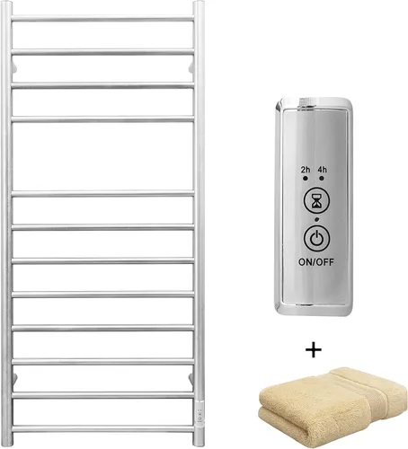 Miniatura 16 de KEG Calentador de toallas montado en la pared con temporizador incorporado 4 barras de acero inoxidable eléctrico calentado toallero para baño