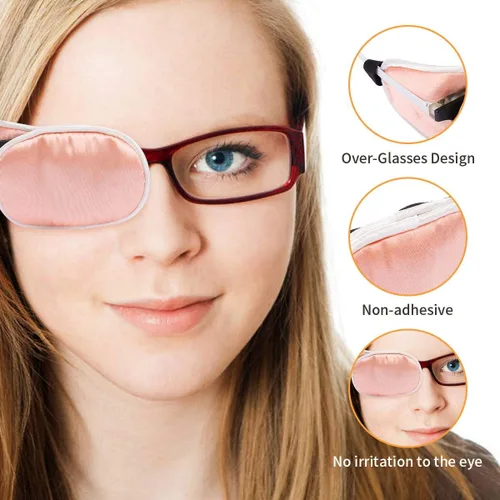 Miniatura 2 de eZAKKA Parches para ojos para adultos, parche ocular médico para gafas, parche ocular médico de seda para parches de ojo vago para mujeres