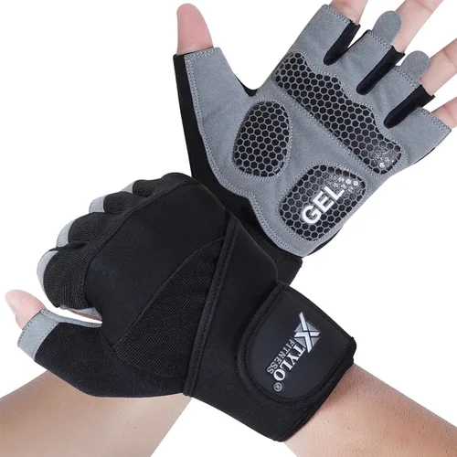 Xtylo Int Workout Gloves for Men & Women Weight Lifting Gloves with Wrist Support, Full Palm Protection, Non-Slip Grip–Gym,Training, Rowing,