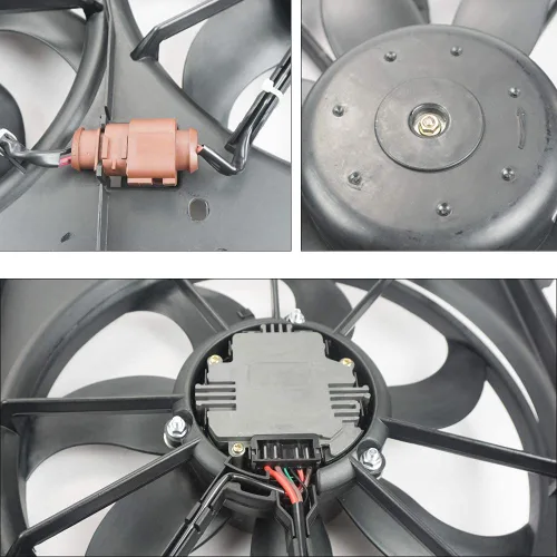 Miniatura 6 de VW102 Reemplazo de ventilador de refrigeración de doble radiador y condensador para Volkswagen Jetta 2.0L VW Tiguan para Audi A3 TT