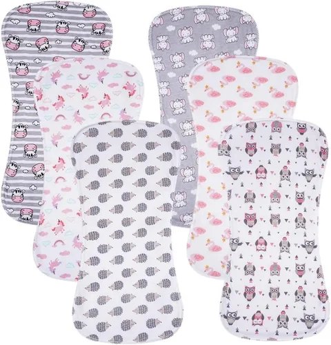 Paquete de 6 paños de muselina para eructos de bebé, 100% algodón, extraabsorbentes y suaves, para bebés niños y niñas (Multi02)